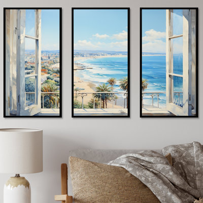 Coastal Window View By The Beach I - Coastal Wall Art