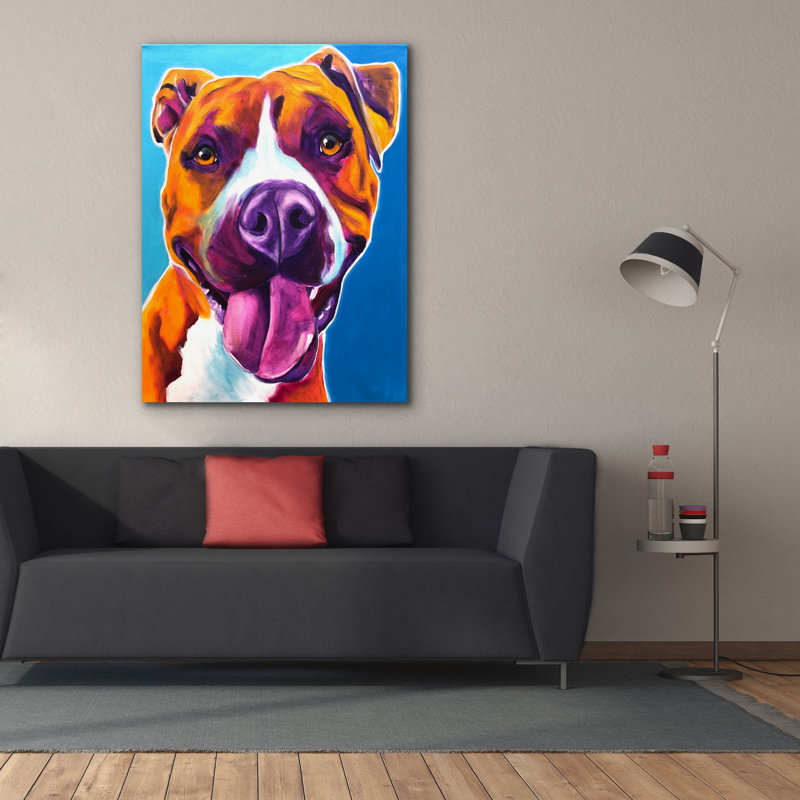 «Pit Bull - Yummy» par Dawg Painter, H 54 po x l 40 po x P 1,5 po