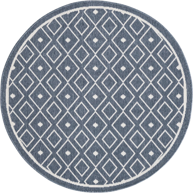 Geometric Indoor / Outdoor Rug, Round 4'