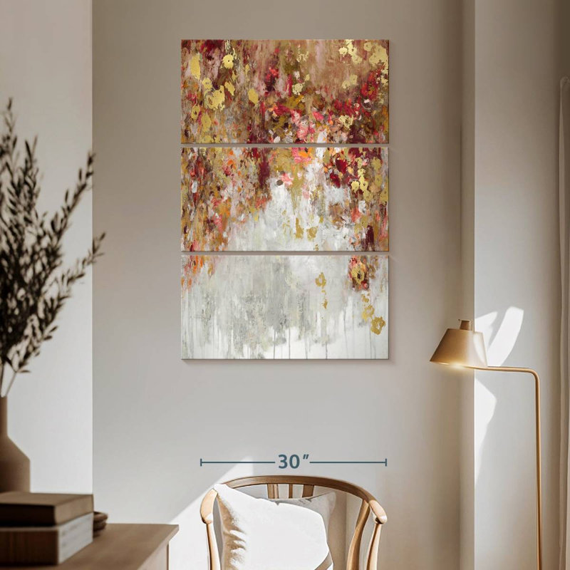 Avery Cascade Red With Gold, 65" H x 42" W