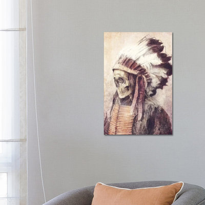 Chief Skull by Mike Koubou - Wrapped Canvas Gallery-Wrapped Canvas Giclée
