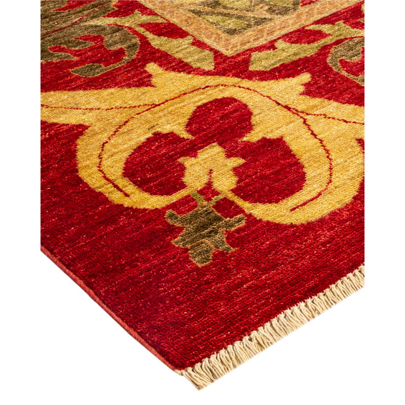 Harmony Red Wool 10' x 14' Hand-Knotted Area Rug