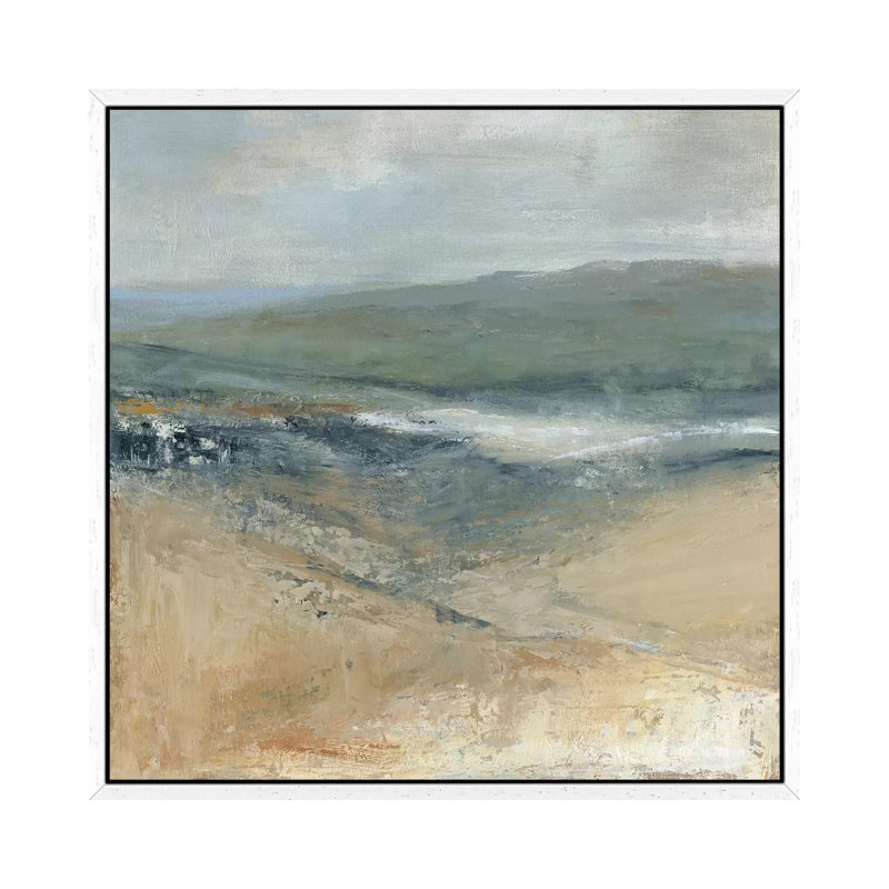 Rolling Seaside I by Carol Robinson - Painting on Canvas, White Framed, 45.72 cm H x 45.72 cm W