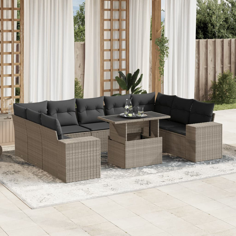  Garden Sofa Set Light Grey