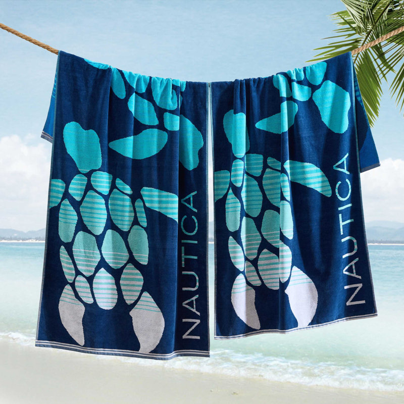 Nautica 2 Piece Beach Towel Set, Turtle Beach