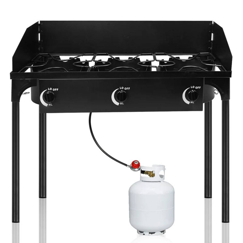 3 Burner Black Camping Stove