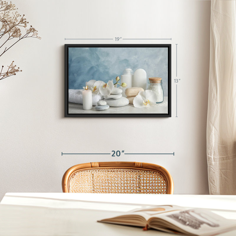 White Spa Essentials Canvas Print, 13" H x 19" W