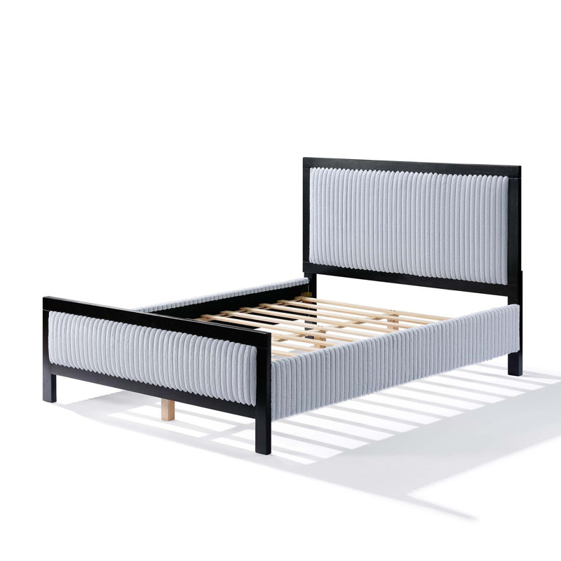 Lit rembourré avec tête de lit moelleuse, Grand