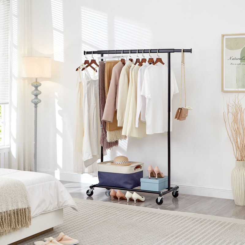 Clothes Rail Adjustable Height & Width, Black