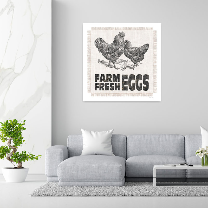 Farm Fresh Eggs, art contemporain, H 48 po x l 48 po