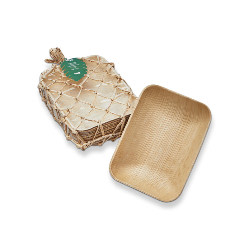 Eco Palm Leaf Rect Bowl Set/12