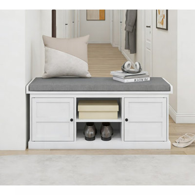 Banc d'entrée, banc de rangement pour chaussures avec siège rembourré
