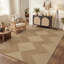 Tapis intérieur / extérieur moderne à motif géométrique résistant aux rayons UV en brun / beige-624919977