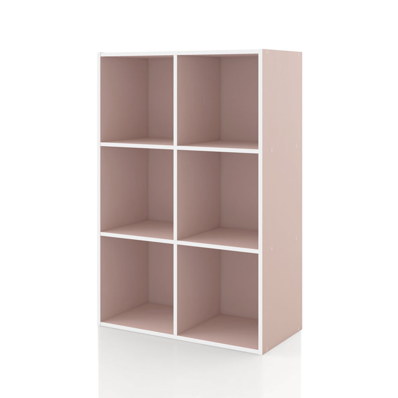 Bibliothèque de rangement Moduline, 6 cubes, Rose clair