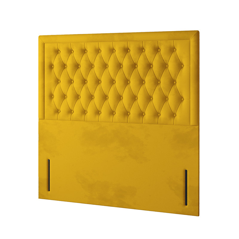 Gallego Upholstered Divan Bed, Kingsize (5'), Turmeric, 2 Foot-end Drawers