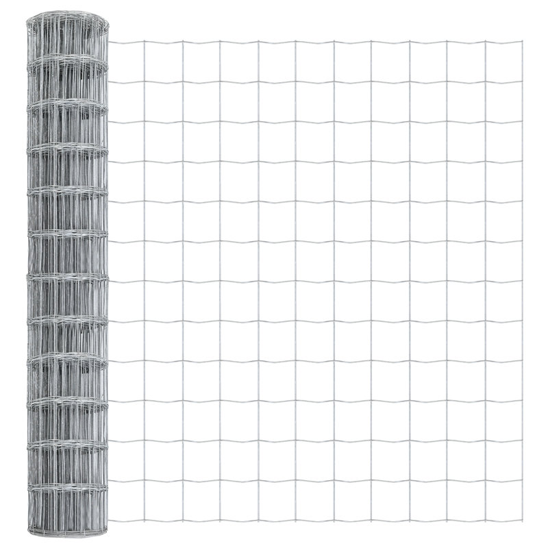 Galvanised Steel Border Fencing, 80 x 2500 x 0.2 cm, Silver
