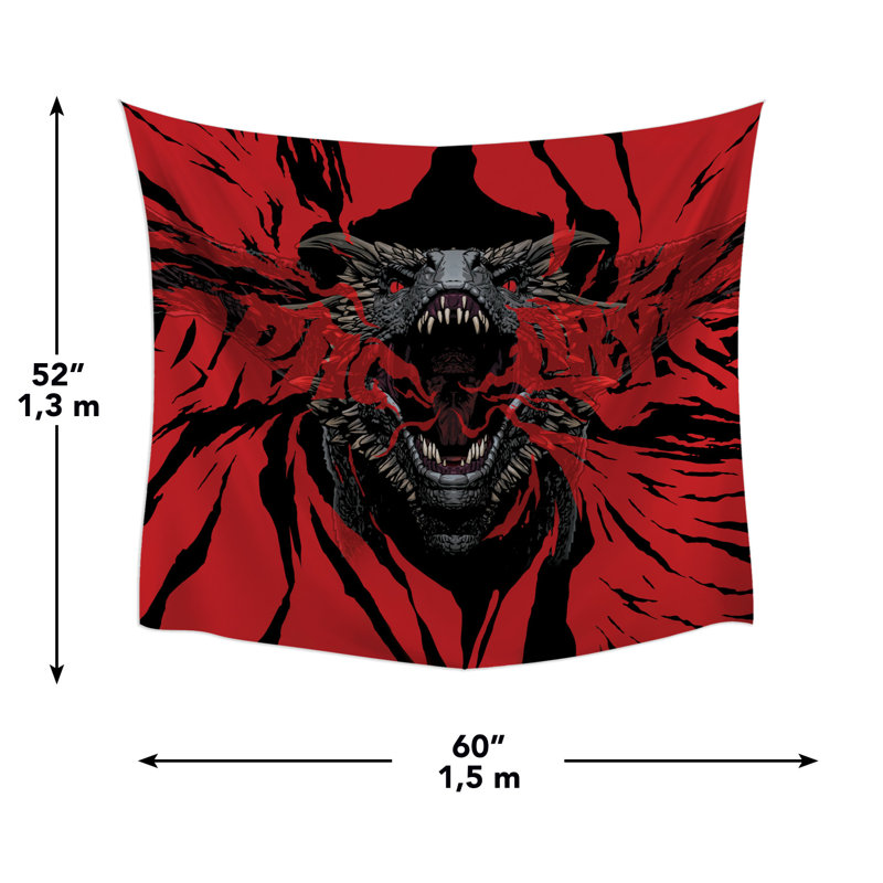 Game of Thrones Dragon Tapestry in Black and Red Polyester