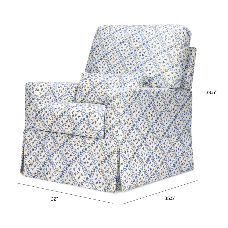 Crawford Pillowback Comfort Swivel Glider, Blue