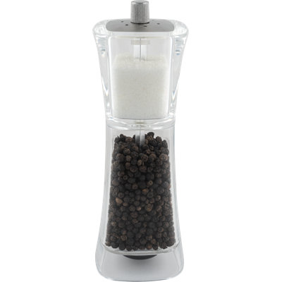Grunwerg 2-in-1 Combination Salt Shaker And Pepper Mill, Acrylic With Ceramic Grinder