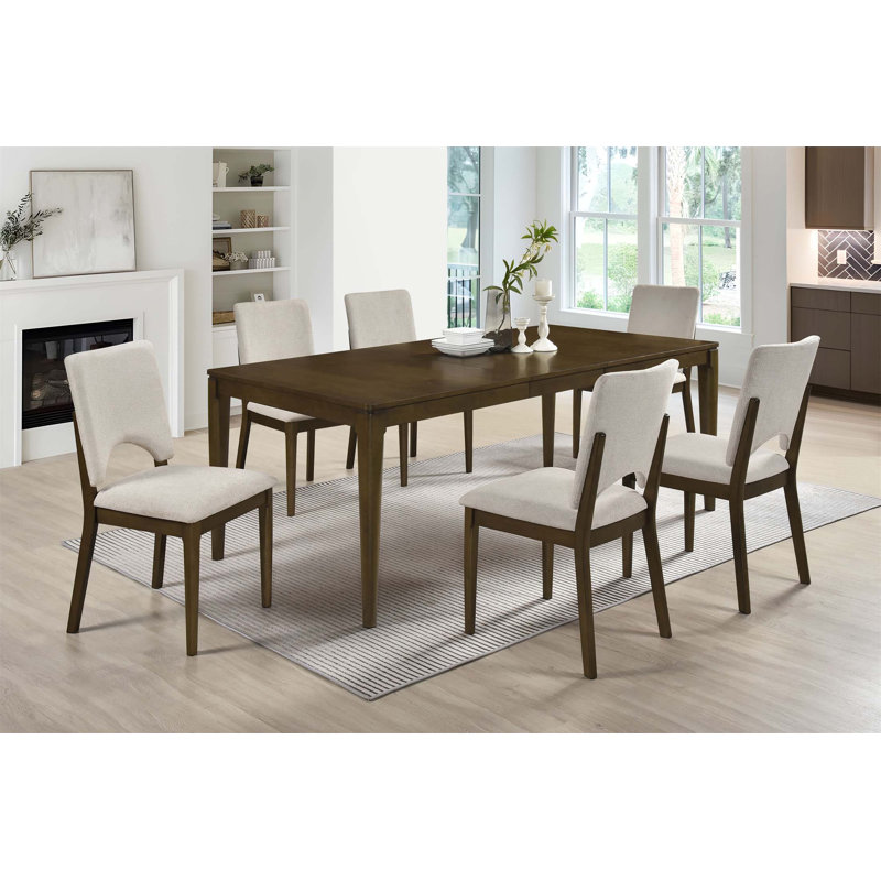 Modern Extendable Dining Table with Self-Storing Leaf, Perfect for Flexible Seating and Space Efficiency（Only Table）