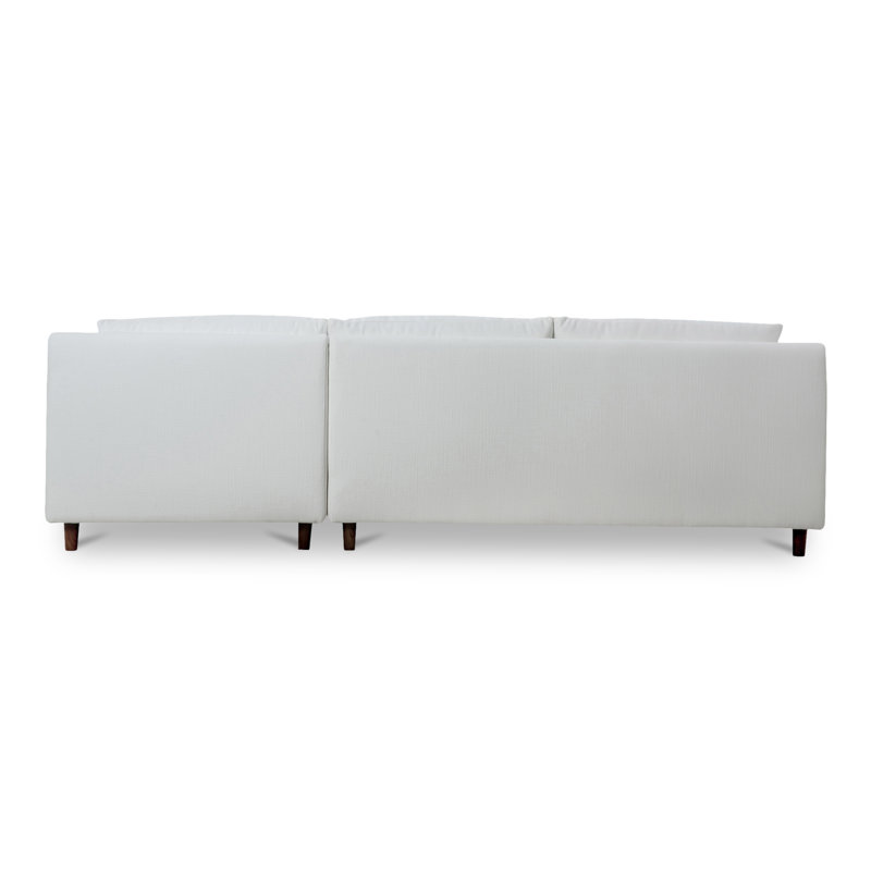 Hutton 2 - Piece Chaise Sectional, White Crypton® Chenille, Right Hand Facing