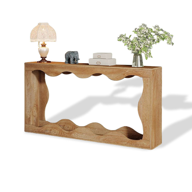 Brown Manufactured Wood Rectangular Console Table