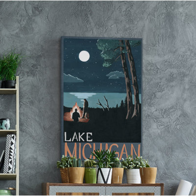 " Bonfires At Lake Michigan " by Marmont Hill Painting Print