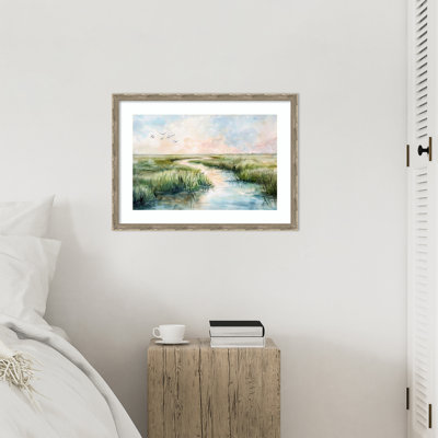 Marsh Meandering by Wightmans Wood Framed Wall Art Print