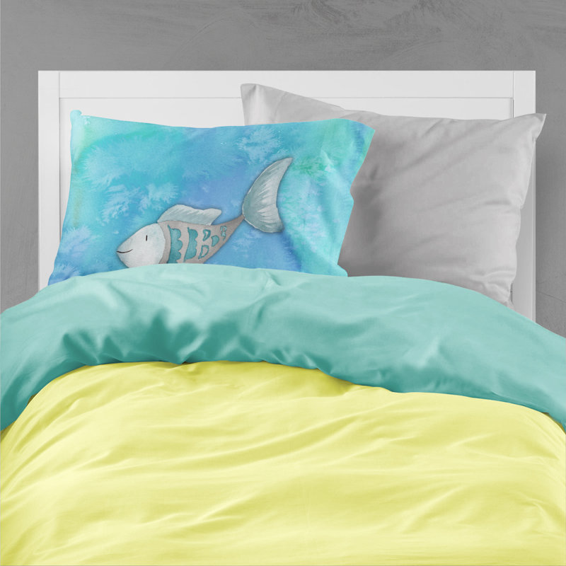Étui de coussin en tissu aquarelle Fish