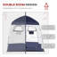 Tente de douche, abri intime pour le camping, vestiaire avec 2 chambres, sac de douche, plancher et sac de transport, bleu-70493473-98211079