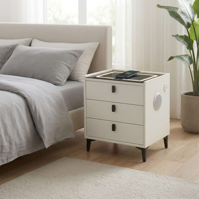 50cm W Bedside Table, White