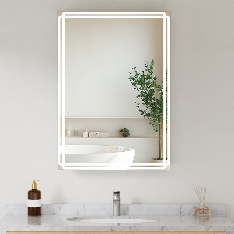 Alita 24 In.w X 30 In.h Rectangular Aluminum Medicine Cabinet With Mirror,wall/recessed,soft-close Dtc Hinges