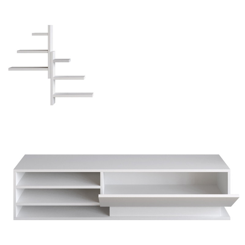 Hatwell Unfinished TV Stand for TVs up to 65", White