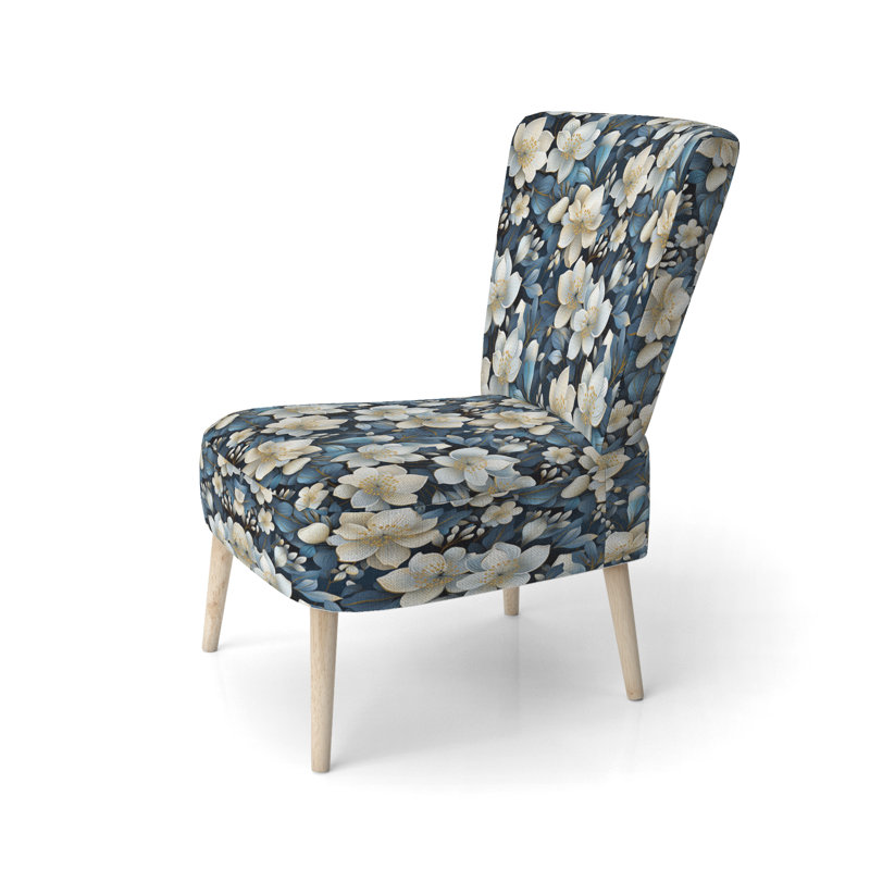 Chaise d'appoint rembourrée Artistic Blue Magnolia Essence Beauty