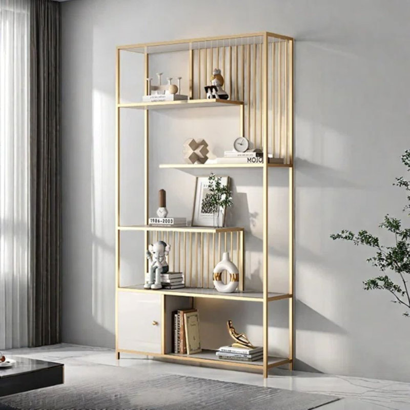 Bibliothèque légère de luxe sur pied, (5 tablettes) H 78,7 po x l 39,3 po x P 11,8 po