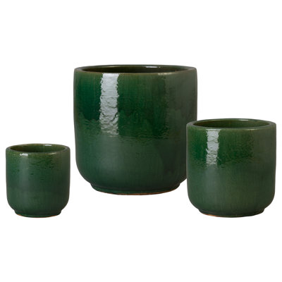 Baril 11 po, 16 po, 20 po Jardinières rondes en céramique H Green