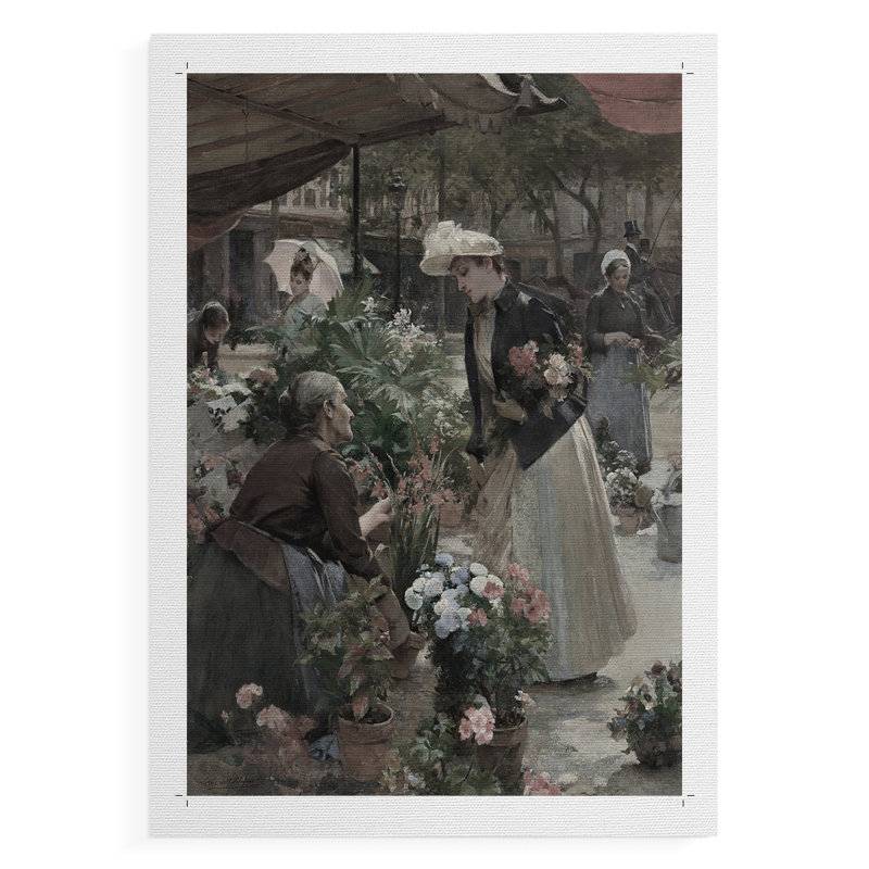 Imprimé floral rétro CCxxxi - impression sur toile seulement - non encadrée