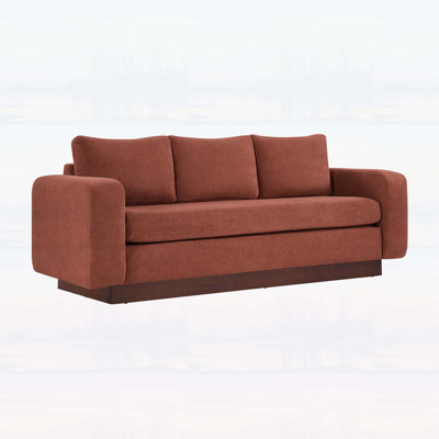 Modern 3-Seater Chenille Upholstered Sofa for Comfort and Style in Small Spaces, Red