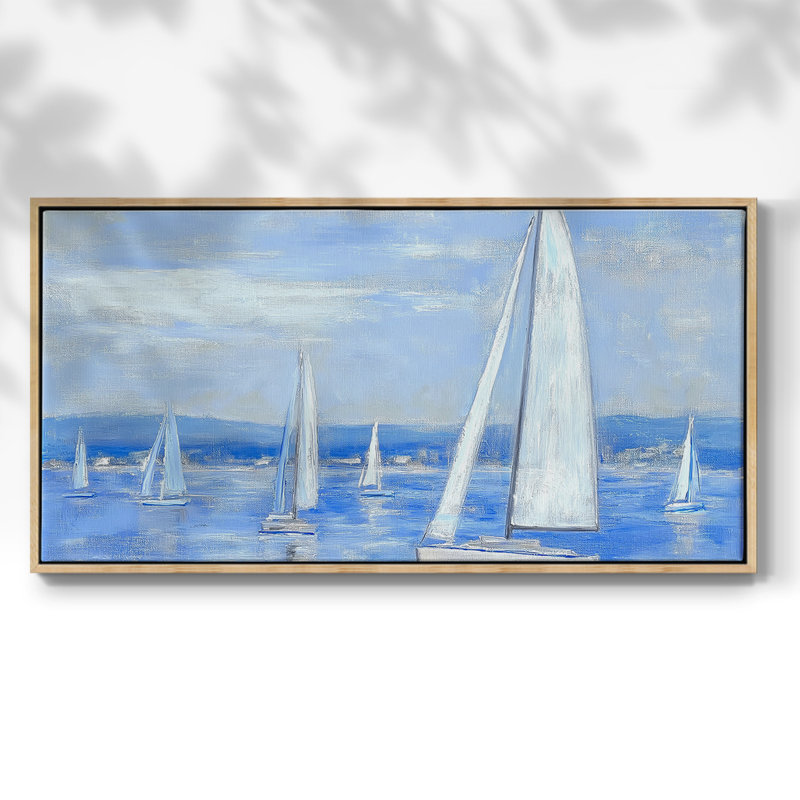 Nautical Series-CCXLI- Toile tendue avec châssis tendue, prête à être accrochée, H 25 po x l 49 po, Naturel