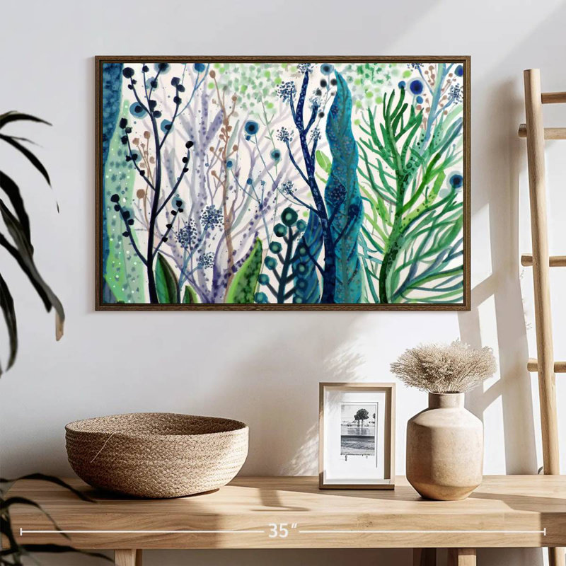 Algae, 25" X 17", Floating Frame Walnut