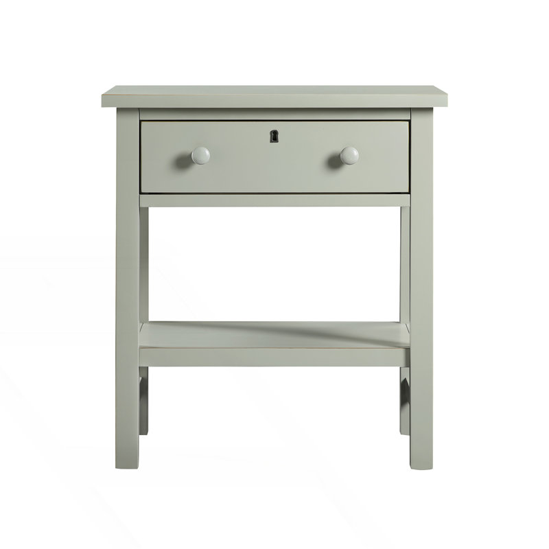 1-Drawer Storage Nightstand, Antique Gray