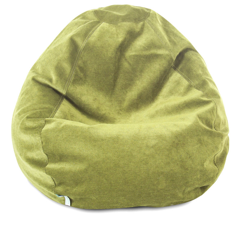Velvet Bean Bag Chair & Lounger, 23" H x 35" W x 35" D, Apple