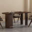 Table de salle à manger semi-ronde brune pour salle à manger / cuisine-1057673676