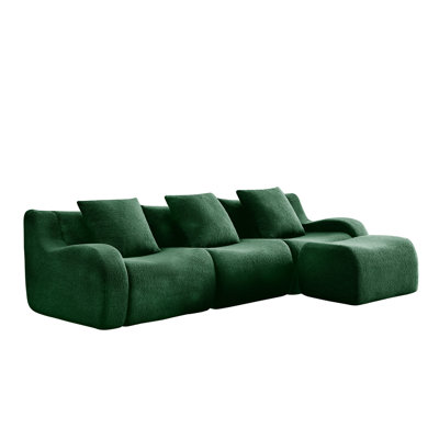 Canapé doux en tissu désossé, aucun assemblage requis, conception épurée, conception antidérapante 32D haute densité, salons, chambres à coucher