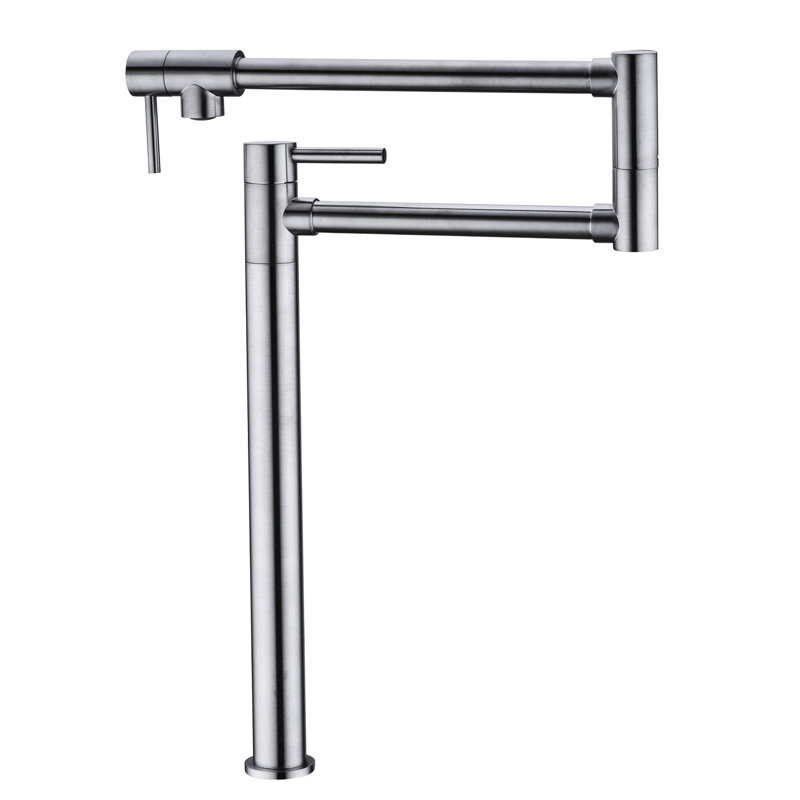Brushed Nickel Extension Pot Filler Faucet, Double Handles For Precise Water Distribution, Surface Protected From Corrosion And Fingerprints, Quiet Smooth Watering With Aerator