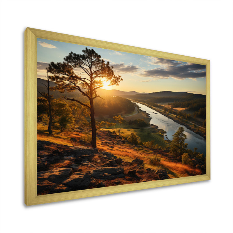 Alabama Country Landscape I - impression, H 24 po x l 32 po x P 1 po, Encadrement doré