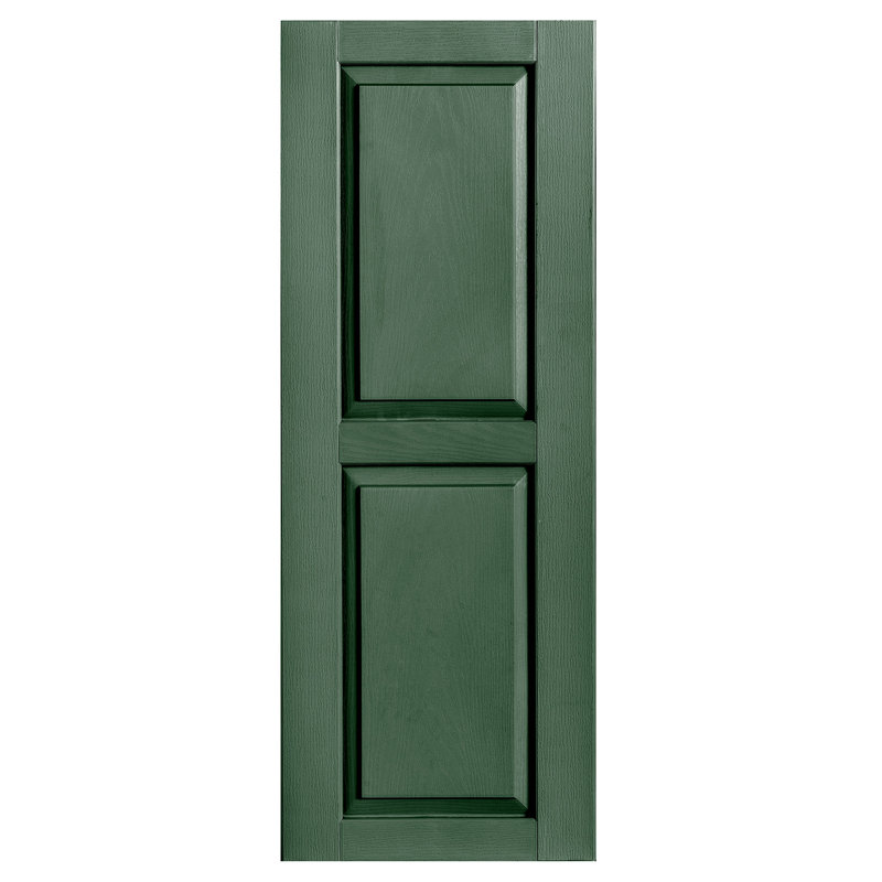 Volet extérieur à panneau surélevé en vinyle simple, Vert, 18 po, 31 po