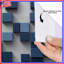 Rideaux de douche à motif de cubes bleus extra longs-130099246