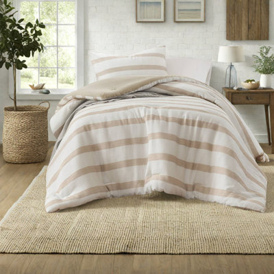 Premium Yarn-dyed Twin/twin Xl Bedding Sets, Striped Polyester Comforter With Modern Minimalist Style