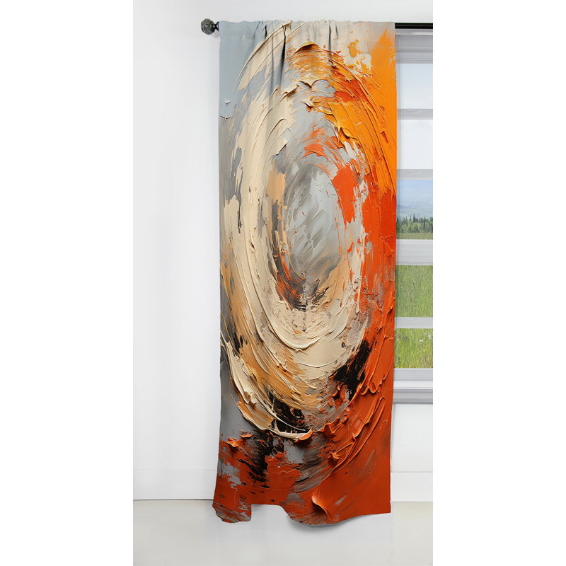 Headrick - Peinture abstraite rideau occultant - 1 panneaux, L 52 po x L 90 po
